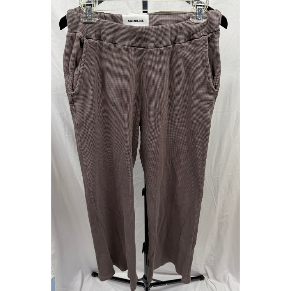 TALENTLESS Women's Medium Waffle Casual Neutral Lounge Pants in Porcini‎ - Picture 3 of 7